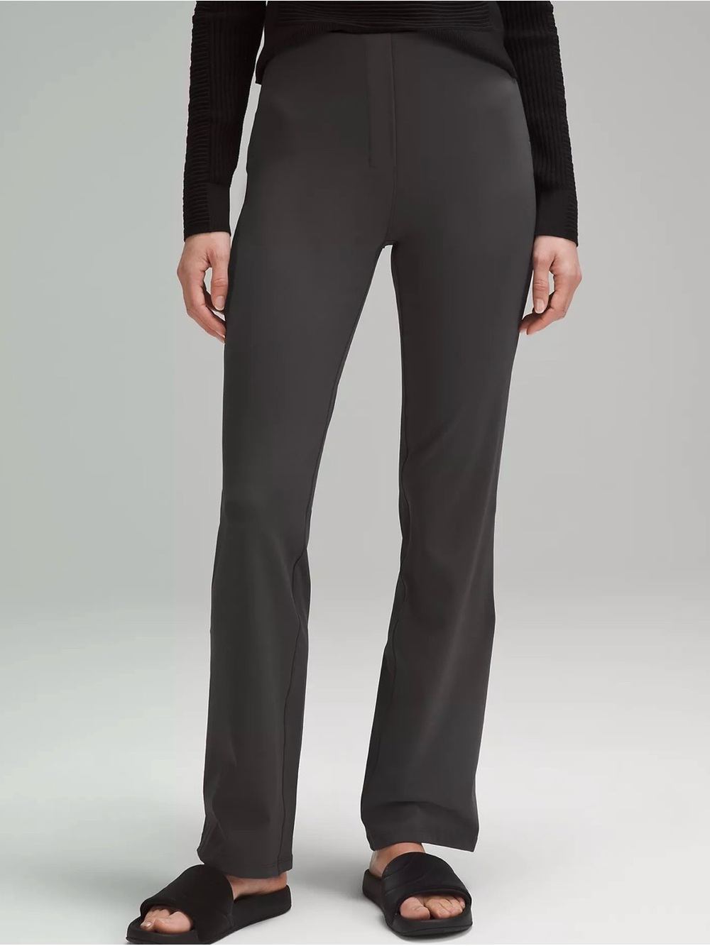 Lululemon Women Smooth Fit Pull On High Rise Black Pants Size 10